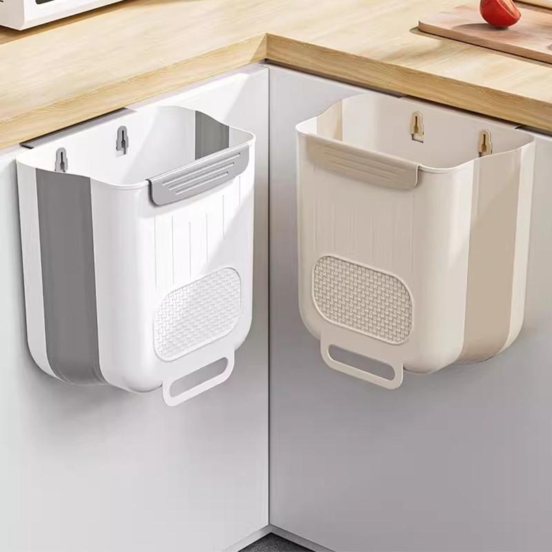 Poubelle murale pliable pour cuisine, armoire de maison, rangement suspendu, poubelle suspendue classée, accessoires de cuisine