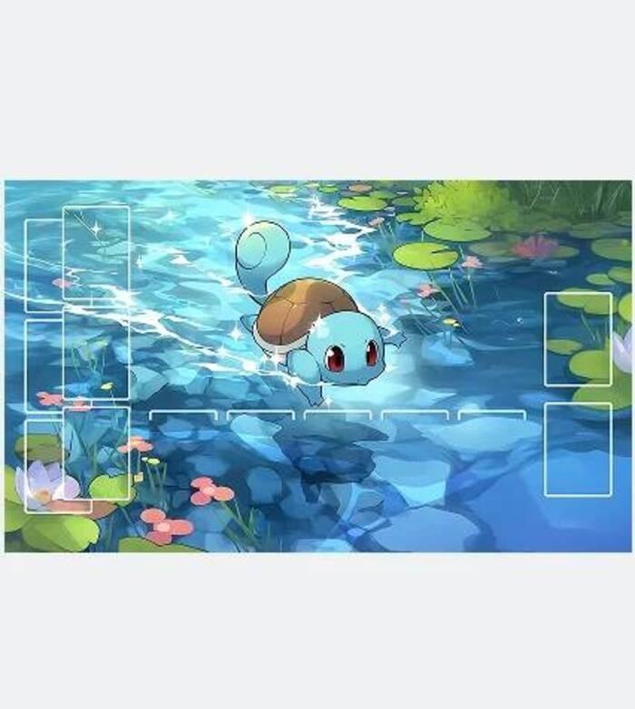Chibi Dinosaur Mouse Pad Large Desk Mat with Card Layout for TCG Players
