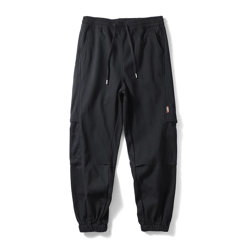 American Retro Heavy-Duty Pure Cotton Work Pants for Men, Autumn and Winter Style, Fleece-Lined Thick Pants, Export Quality Casual Pants Black M