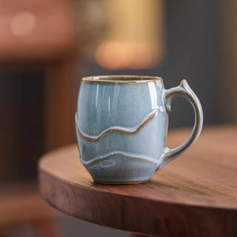 Nordic Ceramic Coffee Cup Latte Latte Flower Afternoon Tea Cup High Value Household Water Cup Mug