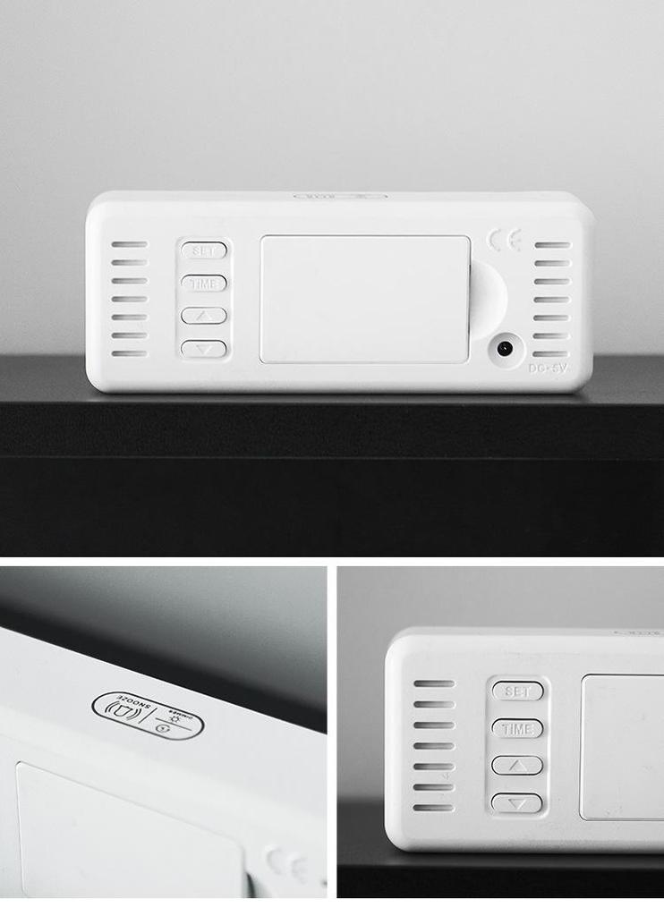 Mini Multifunctional Electronic Alarm Clock with Temperature Display, Large 2806/Small 2807 - Bedside Model