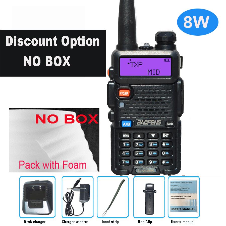 1/2 Pcs Baofeng UV-5R 5W 8W True High Power Walkie Talkie Long Range 10km FM Two Way Portable Radio UV5R Handheld Transceiver