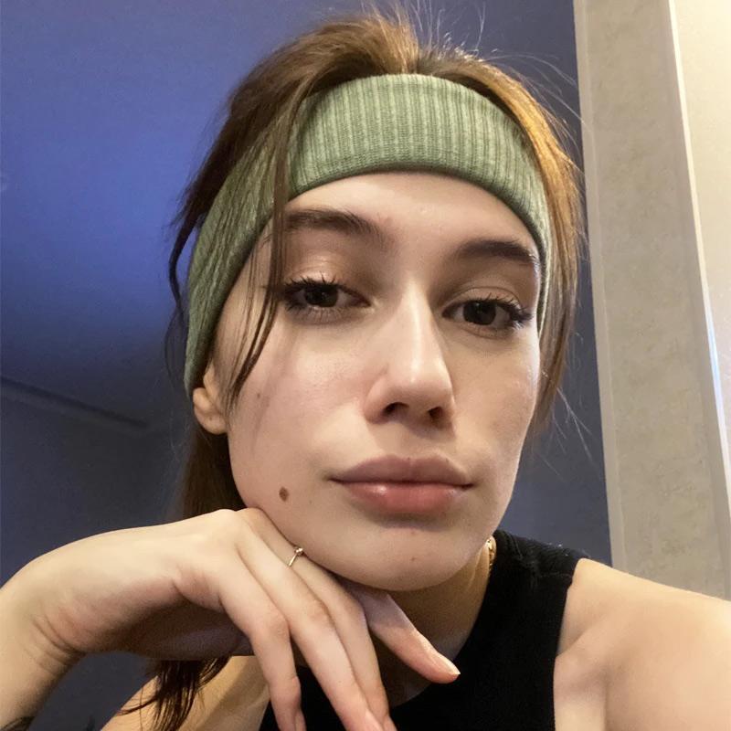 Elastic Vintage Yoga Sports Hairbands Gym Outdoor Sweat Absorbing Headwrap Hair Accessories Women Solid Color Knitting Headband