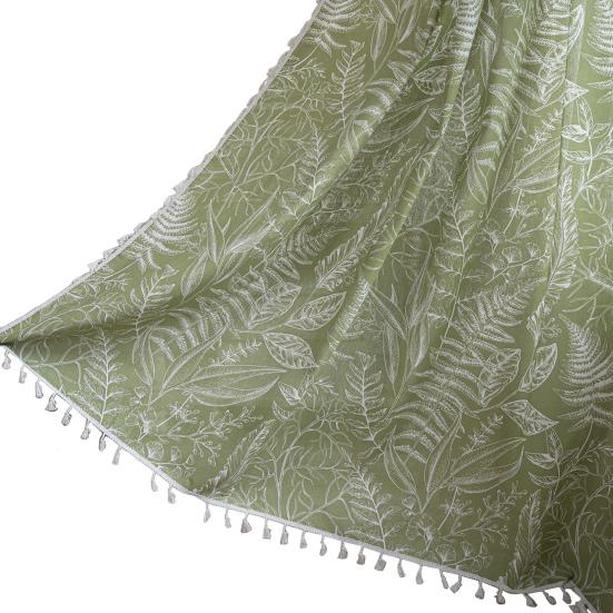 

Занавески на окнах, устойчивые к выцветанию, простые в уходе, стильные шторы с узором в виде листьев и кисточками 180cm