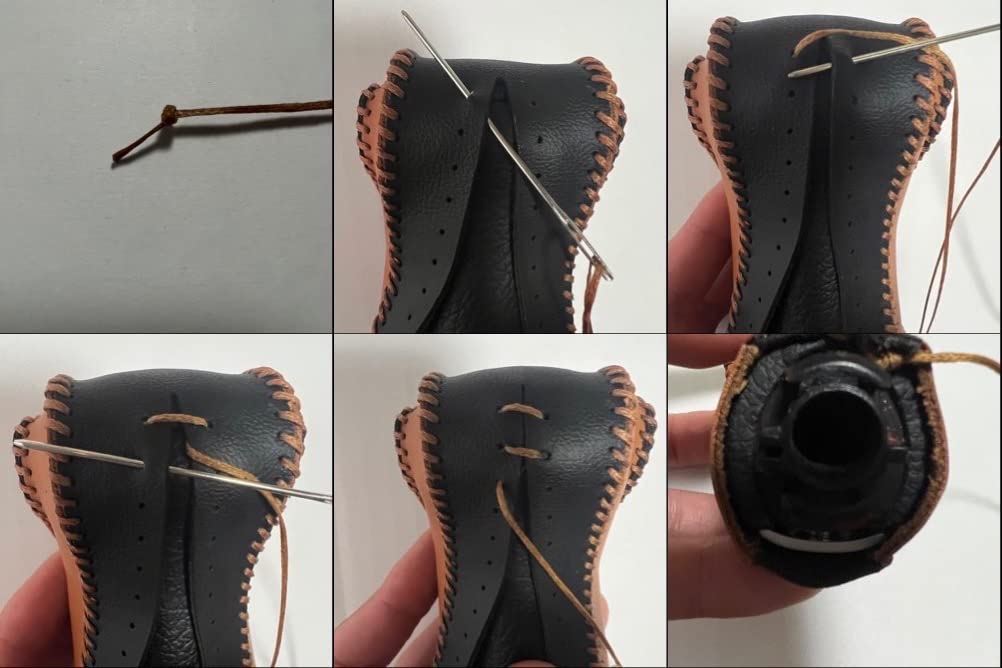 MASUYA Shift Knob Cover and Parking Brake Cover Set for the Late Model 150 Series Land Cruiser Prado (Brown)