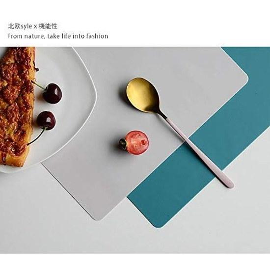 Silicone placemat set 2 dining mat non-slip -40C-230C 3040cm water-repellent heat-insulating stain-resistant washable stylish solid color Nordic-style