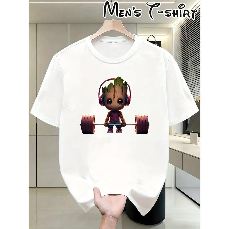 Neon Melting Smiley Face High-quality Pure Cotton Short Sleeved Men Loose Oversized Comfortable Sports T-shirt Street Casual Top