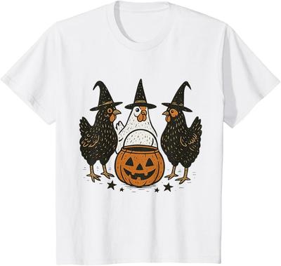 Kip Halloween Kostuum Spookse Seizoen Grappige Kippen Heks unisex T-shirt