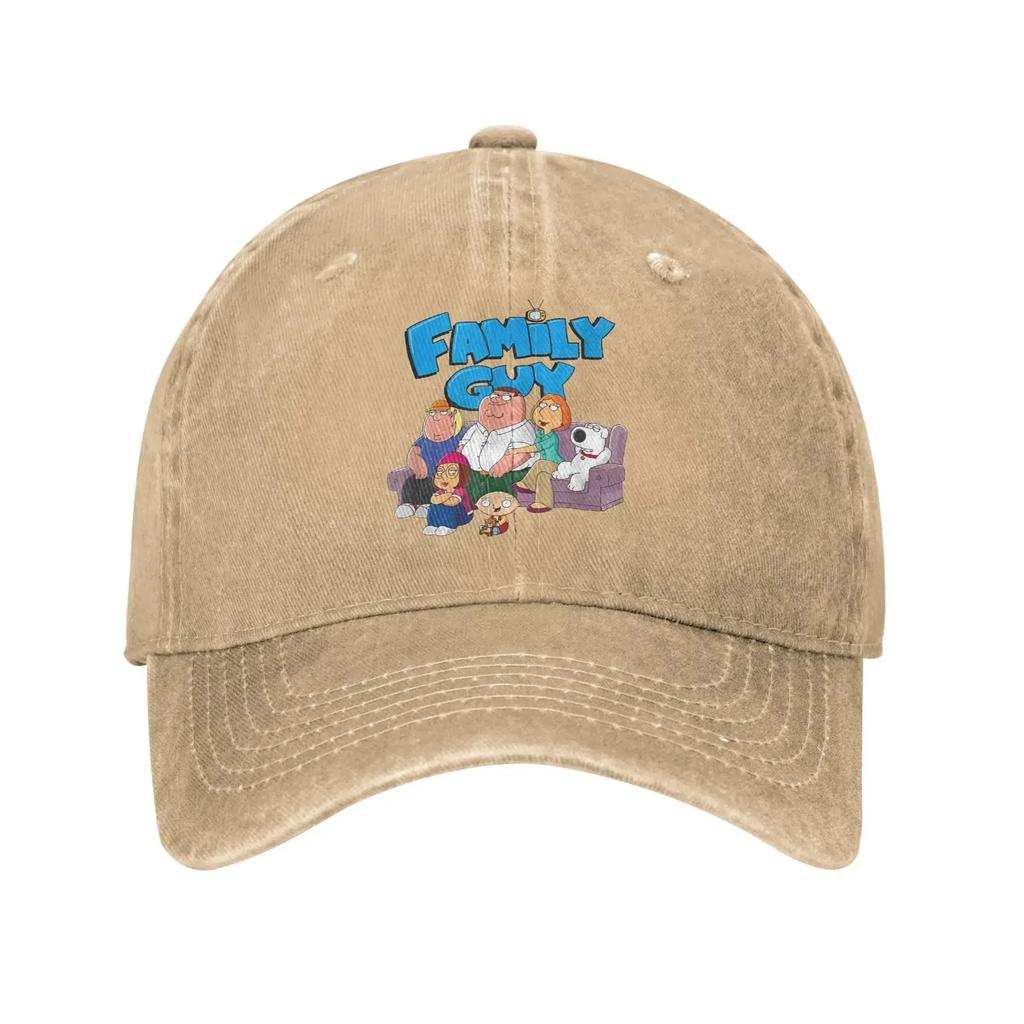 Vintage Families Cartoon Peter Griffin Knee Injury Baseball Cap Men Distressed Denim Washed Sun Cap Outdoor Adjustable Caps