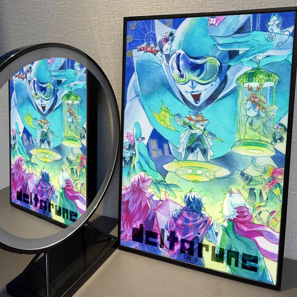 D-Deltarune Hra Anime Plakáty Lepicí Bílá Papírová Samolepka DIY Pokoj Bar Kavárna Kawaii Dekorace Pokojů