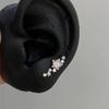 Shiny Zircon Arc Shaped Star Ear Bone Nail Earring for Women Screw Cap Ear Plug Exquisite Jewelry Accessories Daily Wear