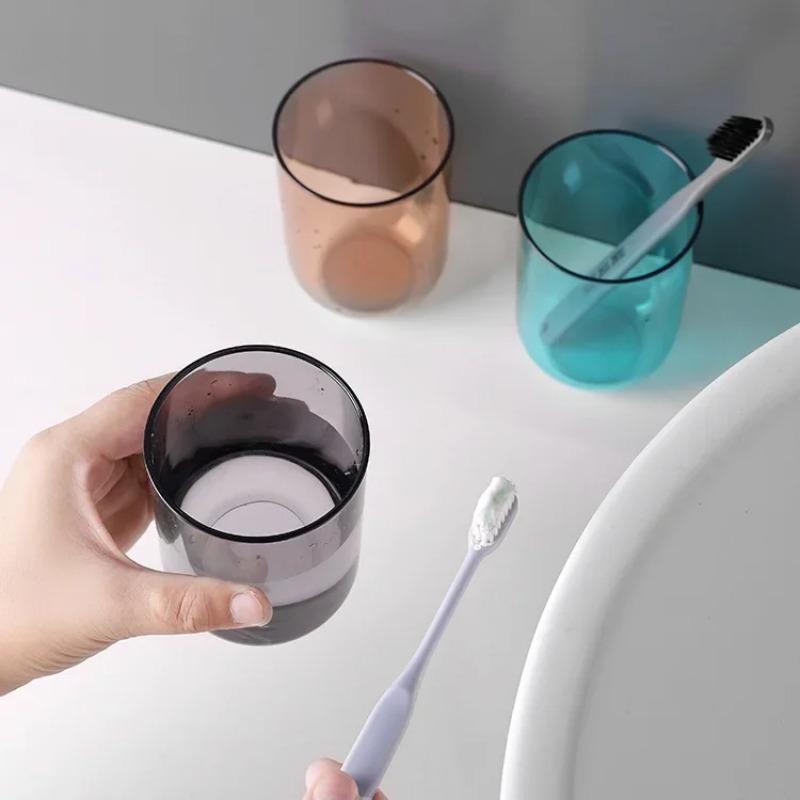 Simple Bathroom Wash Toothbrush Cup Creative Fashion Transparent Couple Toilet Brushing Teeth Mouthwash Plastic Cup
