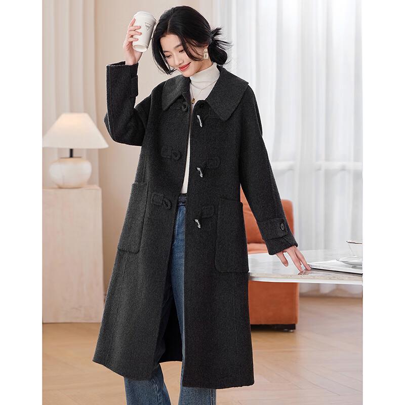 Sishui Nianhua Women's Elegant Mid-Length Wool Coat