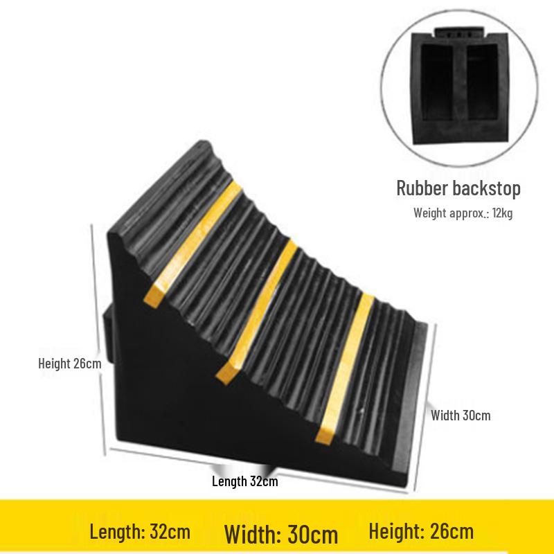 Anti-slip Rubber & Wood Tire Stop Block - Prevents Car Rolling