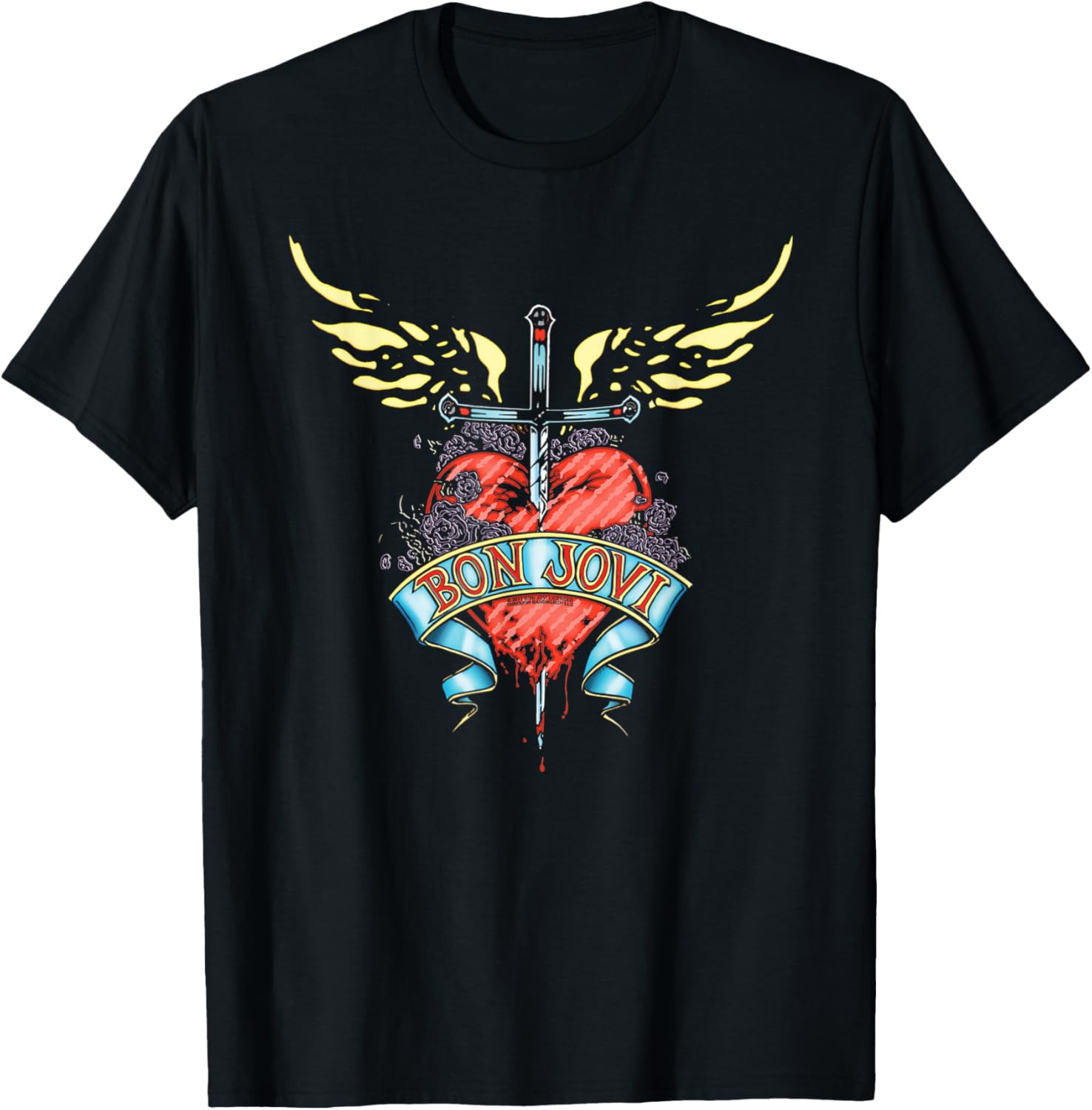Bon Jovi Band Logo Heart Sword Wings T-shirt XXL