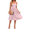 Sleeveless Adjustable Strap Dress with Pockets Polka Dot Print Casual Midi Dress for Women Summer Everyday Wear