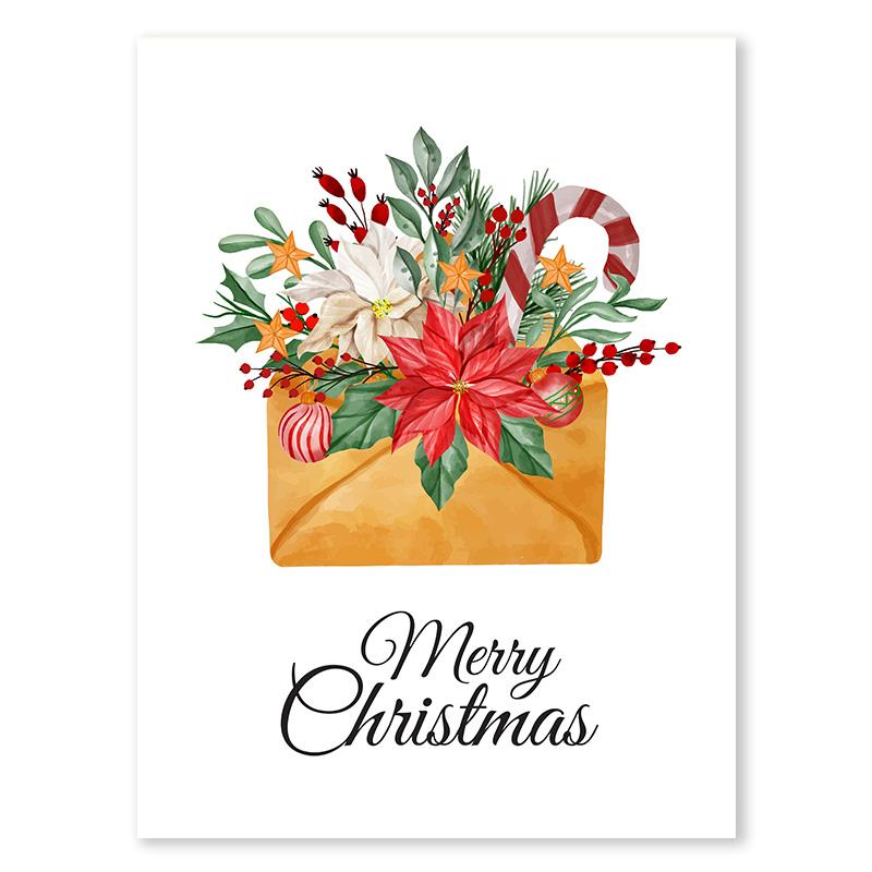 Christmas Cane Candy Decoration Wall Art Stocking Gifts Canvas Painting Jingle Bells Little House Poster Living Room Decoration