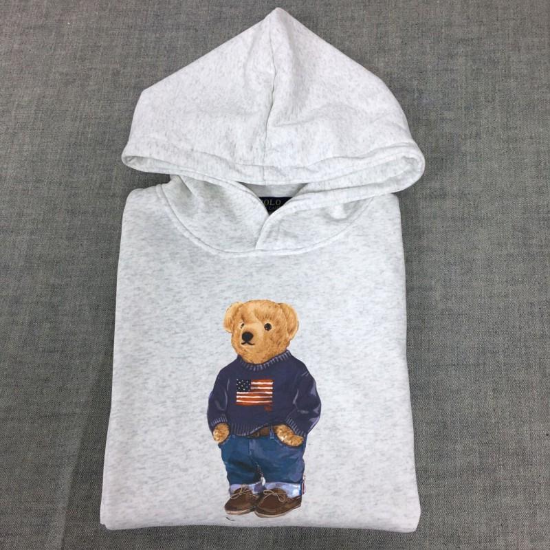 26 Bear Print Casual Cotton Hoodie Navy Blue Sweatshirt Long Sleeve Hooded Couple Pullover
