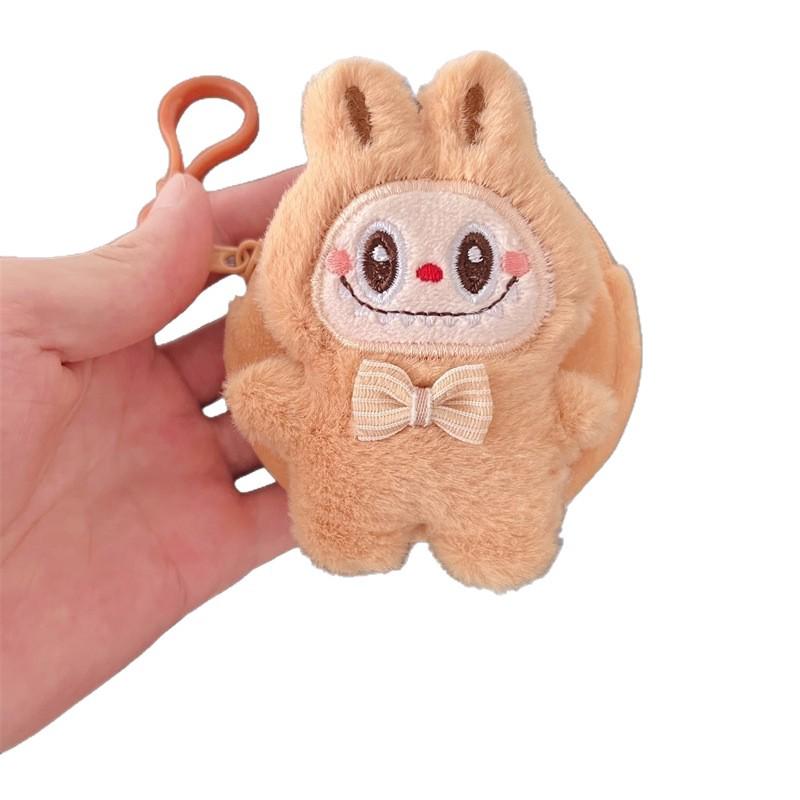 Labubu Coin Purse: Portable Mini Earphone Bag with Cute Round Design, Attachable Carry-on Feature