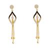 Silver Needle Long Geometric Tassel Earrings High Quality Fashion Face Skinny Earrings Versatile Earrings
