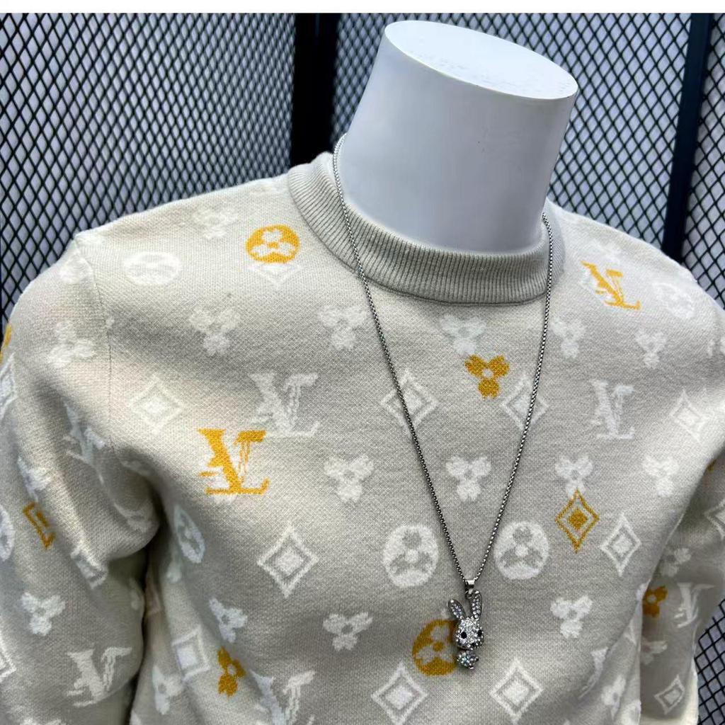 Men's European-Style Trendy Jacquard Sweater: Casual, Loose, Versatile Winter Base Layer