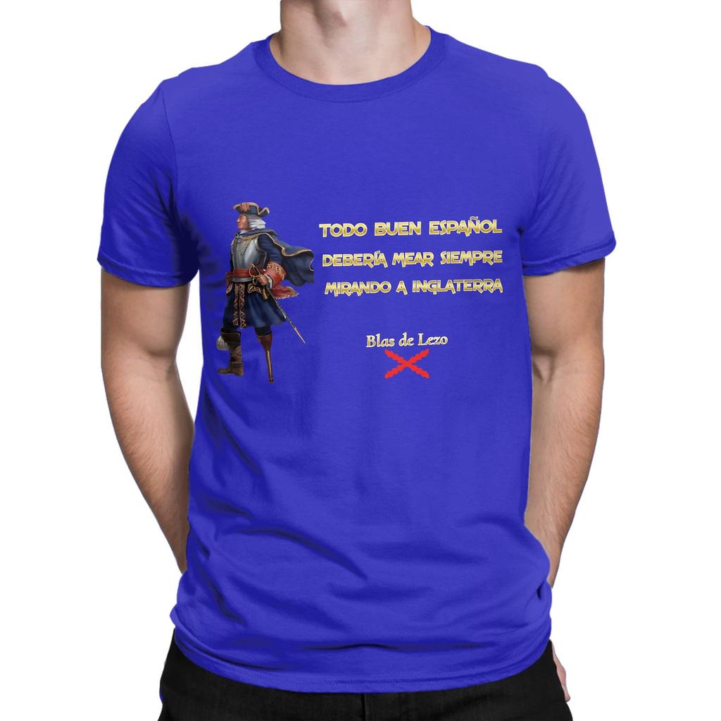 Unisex Admiral Blas de Lezo T Shirt Pure Cotton Tops Funny Short Sleeve Round Neck Tees Printed TShirt