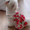 Comfortable Cute Rose Flower Dog Dress Soft Breathable Pet Summer Clothes Thin Design Dog Vest Puppy