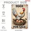 1pc Rooster Fresh Eggs Metal Sign, Rustic Farmhouse Iron Wall Decor, Waterproof Rustproof Hanging Plaque