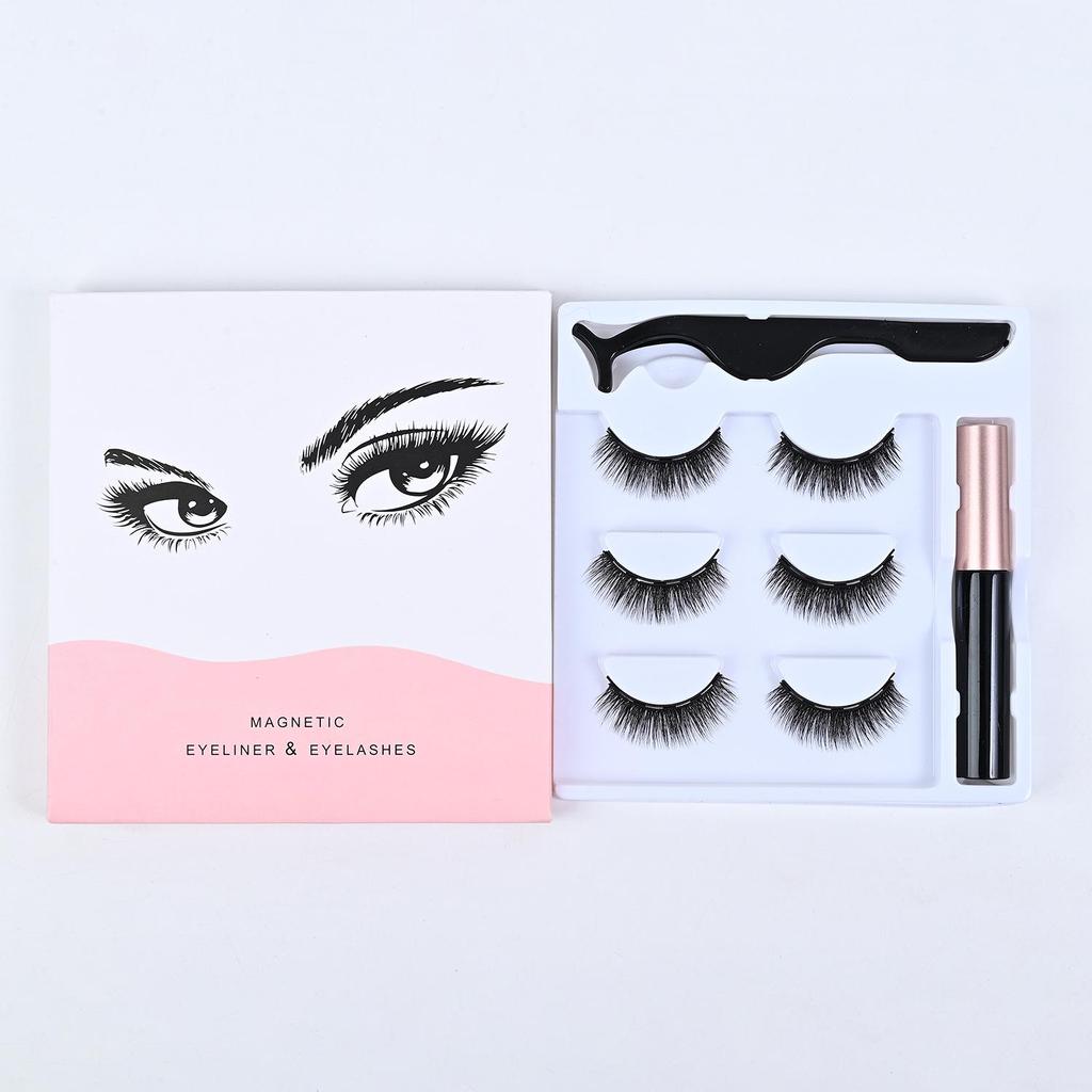 Magnetic Eyelash Set: 3 Pairs with Applicator & Eyeliner, Plus 5 Pairs of Comfortable Multi-Layer False Eyelashes