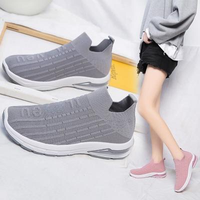 Fashion Air Cushion Women Shoes Mesh Autumn Sneakers Woman Vulcanized Shoes Casual Slip On Flat Shoes White Soft Walking Footwear