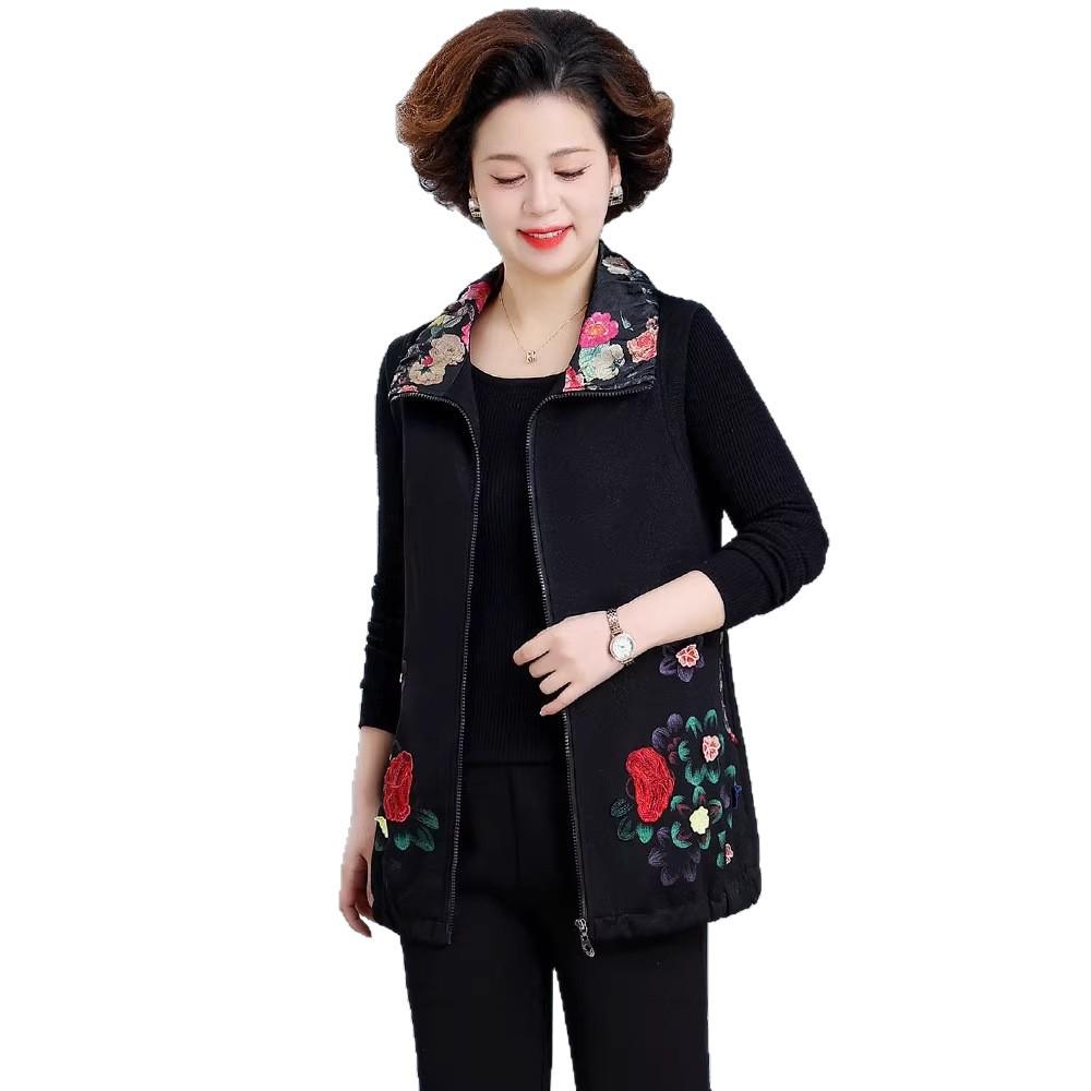 Stylish Spring and Autumn Vest for Middle-Aged and Elderly Women - Plus Size