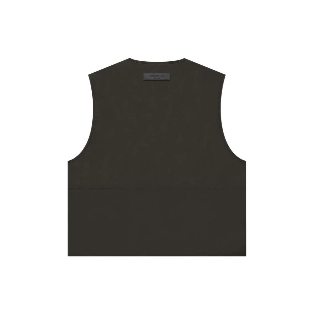 Fear of God Essentials Fall/Winter 2022 V-Neck Sleeveless Vest Unisex Outerwear Off-Black Grey FOG-FW22-255