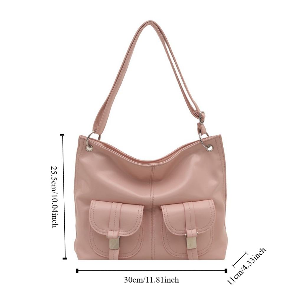 Korean Style PU Underarm Bag Large Capacity Shoulder Bag Portable Multi-Pouch Tote Bag Girls