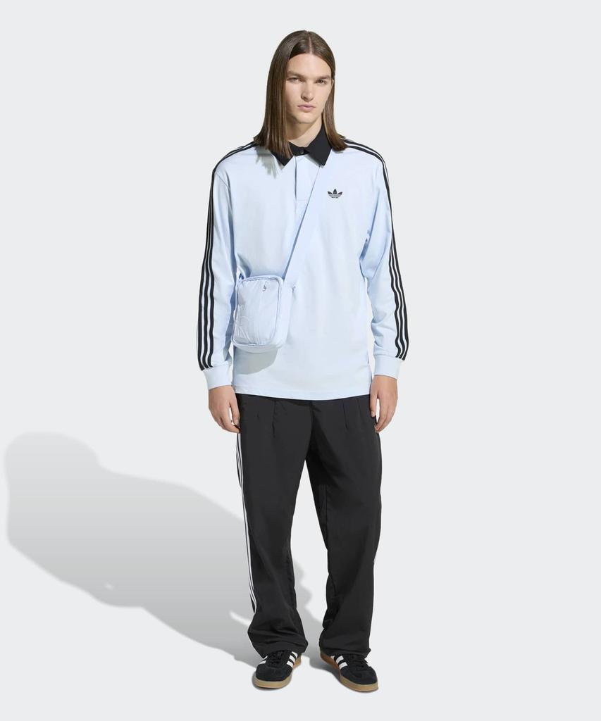 ADIDAS 3-Stripe Rugby Long Sleeve Polo - Crystal Sky / Ke2445