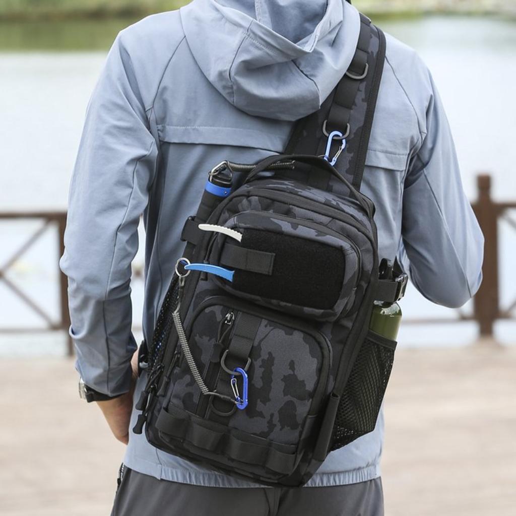 Crossbody Bag Unisex Oxford Multi Pocket Fishing Outdoor
