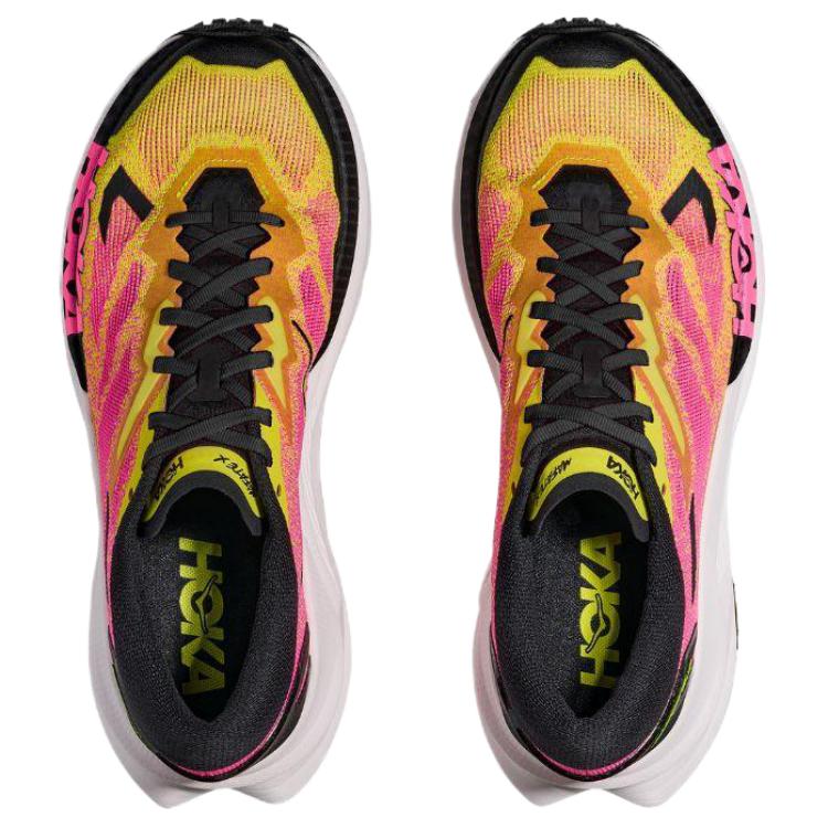 Hoka One One Mafate X Classic Versatile Slip Resistant Durable Breathable Lightweight Trail Running Shoes Women Sneakers Yellow Pink 1162010-NNH