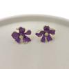Purple Enamel Flower Women's Dangle Earrings Irregular Petals Unusual Small Earrings for Female Bohemian Elegant Fashion Jewelry