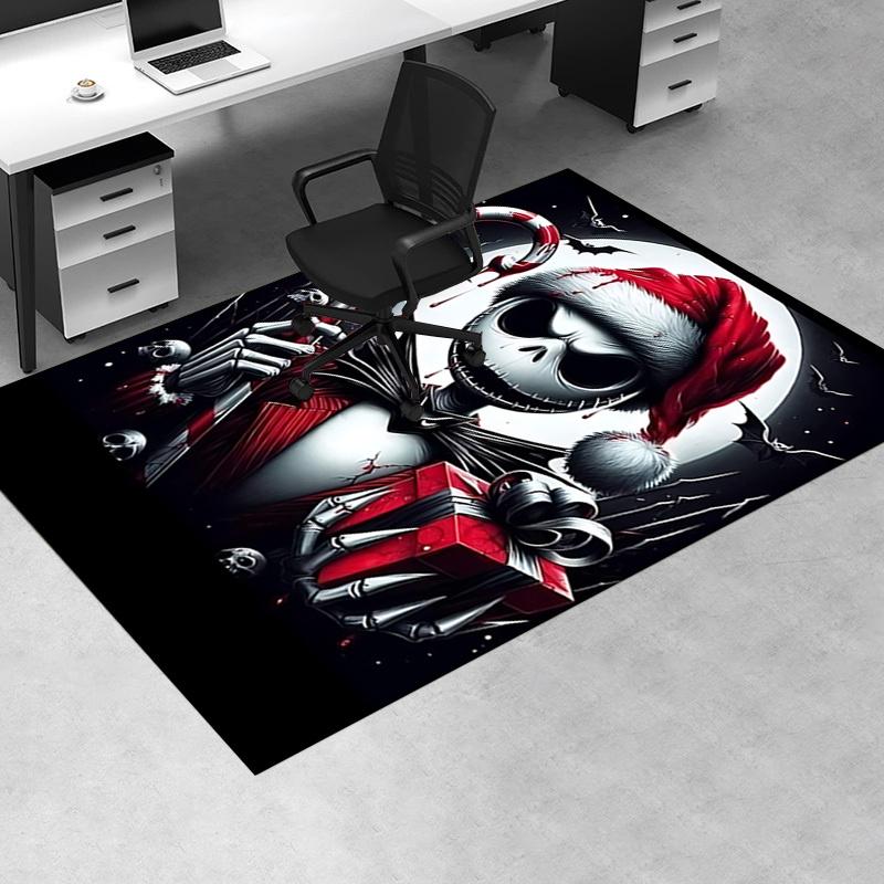 Office Rug Nightmare Before Christmas, Jack Skellington theme 3D Printed Anti-Slip Rug-Machine Washable for Living Room