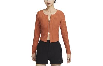 Sportswear Chill Knit Zip-Up V-Neck Slim Fit Ribbed Long Sleeve Sweater
