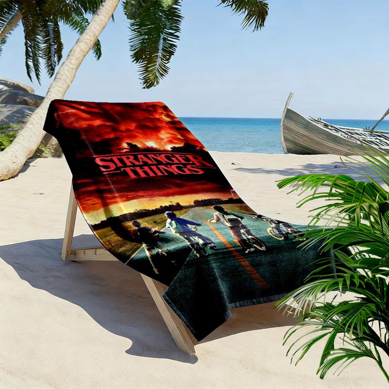 stranger things Print Beach Towel, Large Soft Quick Dry Towel for Beach Camping Swimming