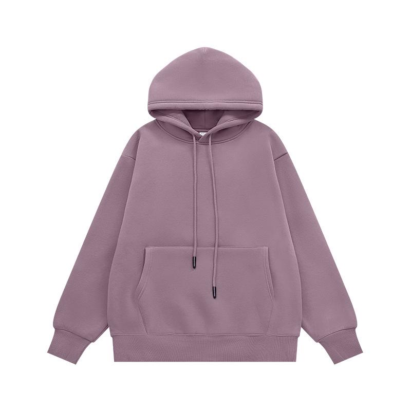 INF Unisex Plush Hoodie | 2024 Autumn/Winter Solid Color Trendy Casual Sweatshirt