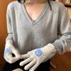 Warm Lining Touch Screen Gloves Stretchable Cartoon Bear Gloves  Outdoor Sports