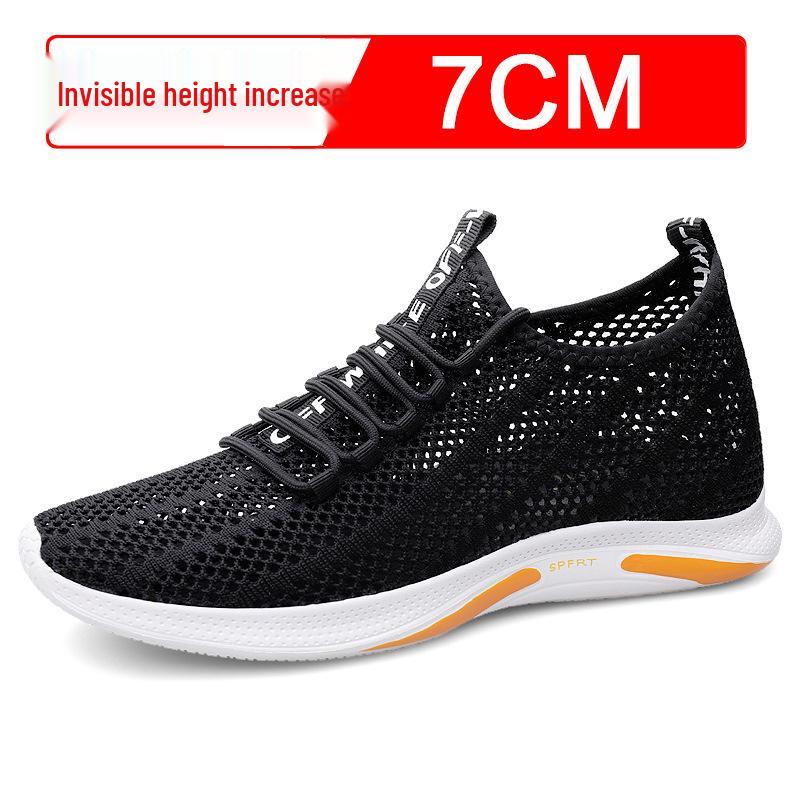 Men s Autumn 7cm Height-Increasing Breathable Mesh Sneakers Size 37