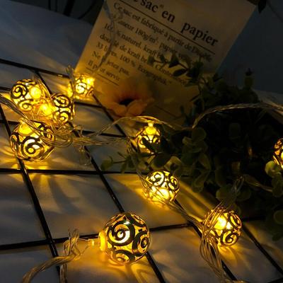 20 lampadine a LED luci fatate luci natalizie a forma di palla di metallo per giardino casa festa camera da letto decorazioni natalizie matrimonio