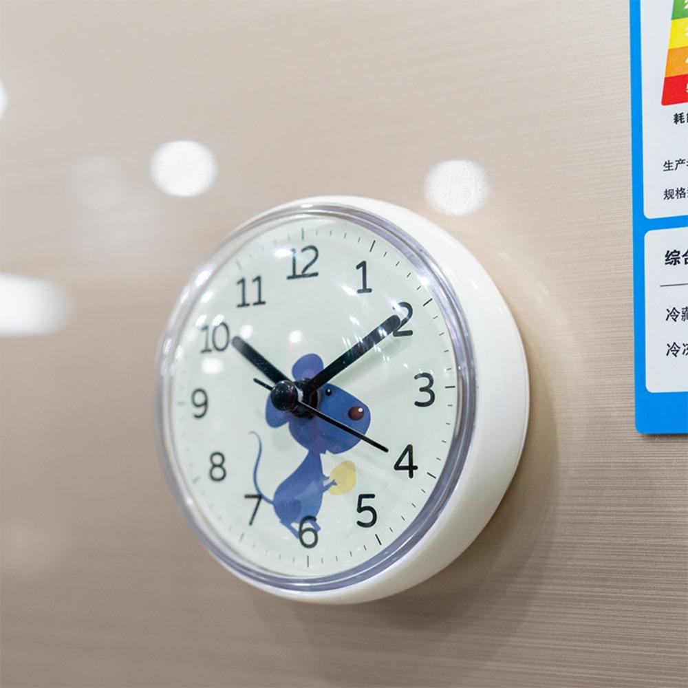 Mini Sucker Wall Clock Bathroom Anti-Fog Waterproof 7cm Kitchen Toilet Living Room Waterproof Small Quartz Table Sucker Clock