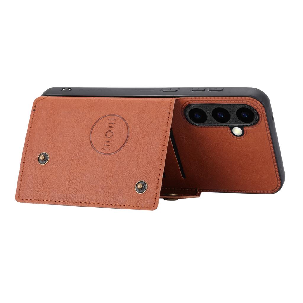 Applicable to Samsung S24 FE mobile phone case A56 double buckle card car magnetic bracket anti-drop protective cover A06