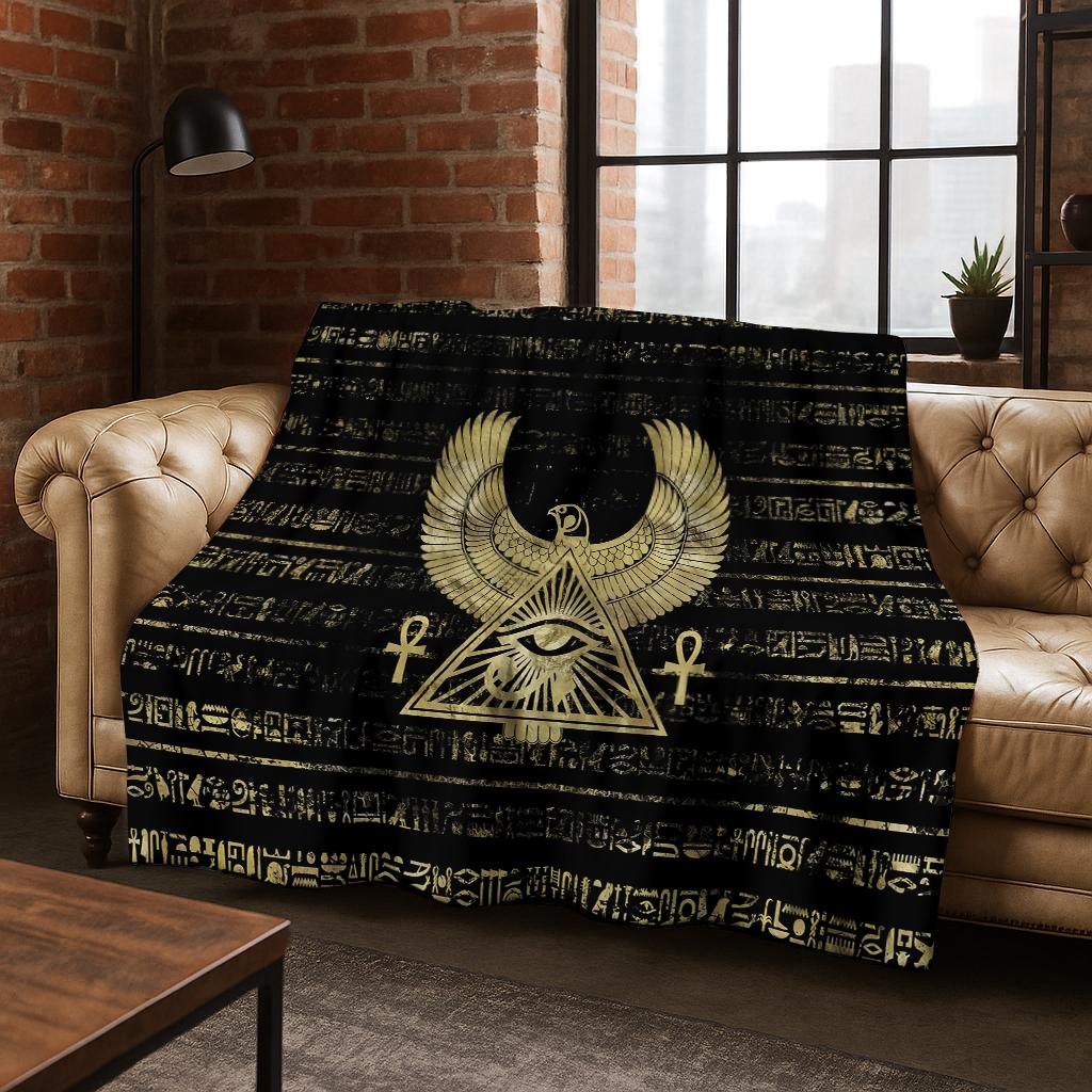 3D Ancient Egyptian Pyramids Flannel Blanket Soft Warm Blanket for Bedroom Room Living Room Office Travel Camping Picnic Gift