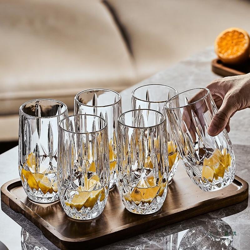 Handon 6-Piece Glass Cup Set with Gold Holder