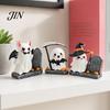 Kindergarten Halloween Props 3Pcs Decoration, Resin Micro Landscape Miniature Figurines, Cute Ghost Table Centerpiece Pumpkin Fairy Garden Ornament