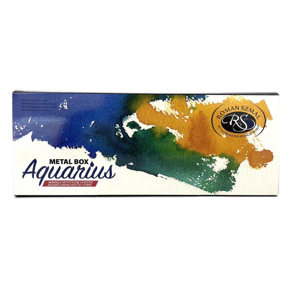Set de acuarele Aquarius amestecabile în cuburi Roman Szmal, 14 culori